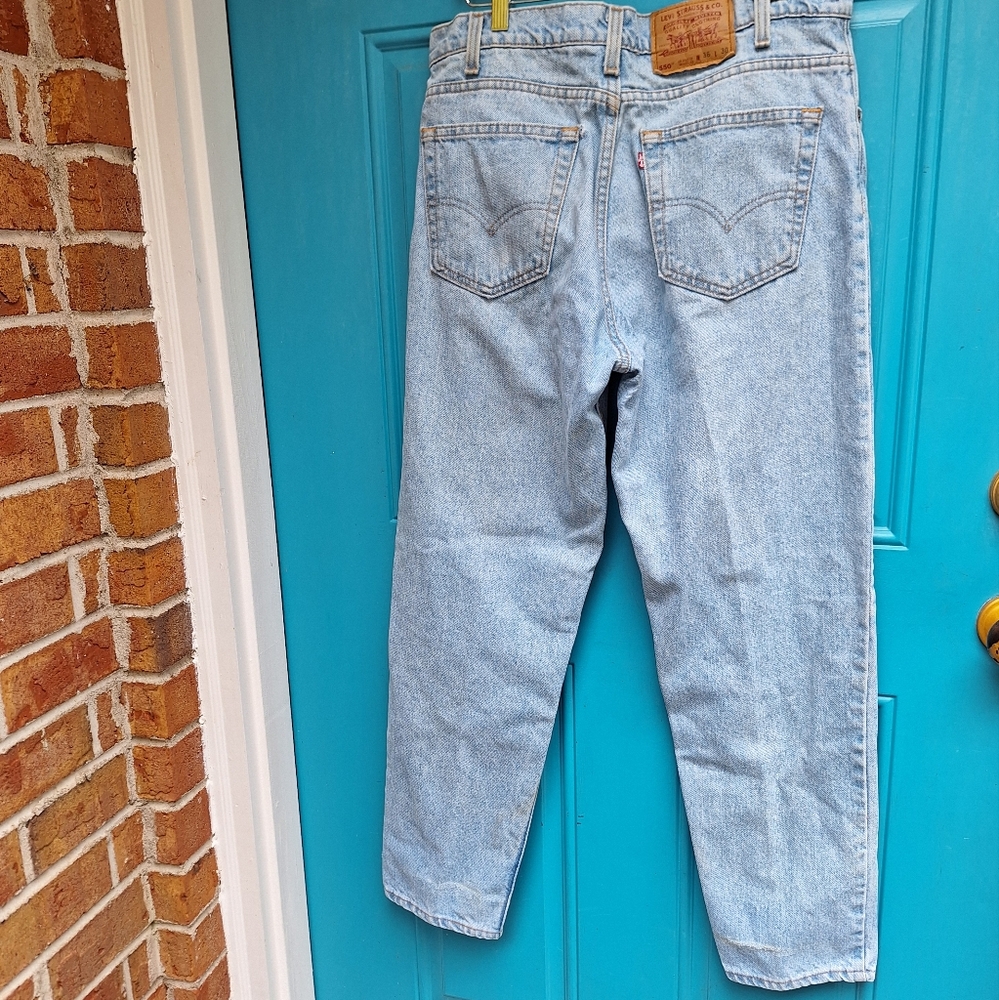Levis Jeans Red Tag 550 Vintage Light Wash Denim Relaxed Fit Tapered Leg 36w 30l